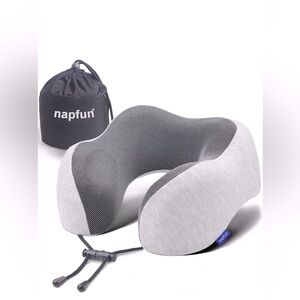NWOT napfun Neck Pillow 100% Pure Memory Foam Travel for Traveling